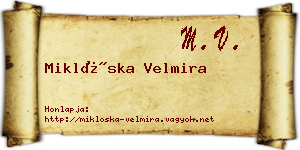 Miklóska Velmira névjegykártya